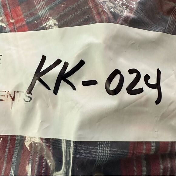 John Varvatos Small Red-Navy Plaid Long Sleeve Shirt - Picture 7 of 7